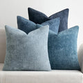 Soft Decorative Chenille Pillow Covers Blue Series 18x18 Pack of 4 (18" x 18" (Pack of 4) / Neutral Blue)