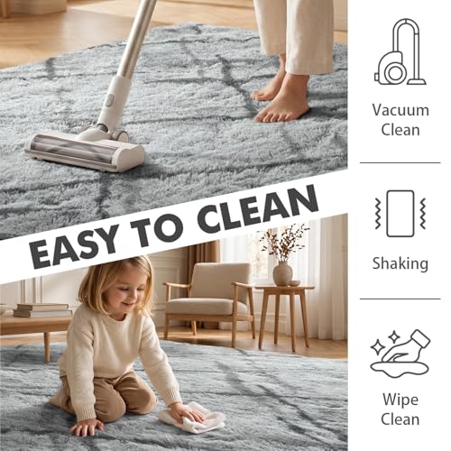 8x10 Ft Extra Large Shag Rugs for Living Room (Ed Grey 5sm01 / 8' X 10' (Rectangular))