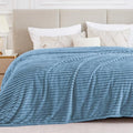 Ribbed King Size Blanket for Bed (Light Blue / King(108"x90"))