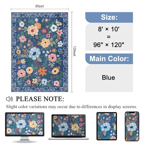 8x10 Area Rugs (Blue / 8' x 10' (Rectangular))