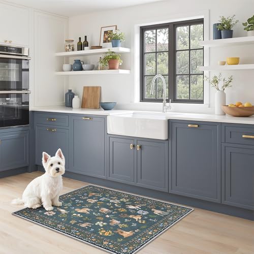 2x3 Dog Rugs for Entryway (Dog/Navy Blue / 2' x 3' (Rectangular))