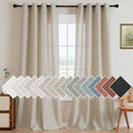 Living Room Linen Curtains (Castle Wall / 52"W x 108"L (Pack of 2))