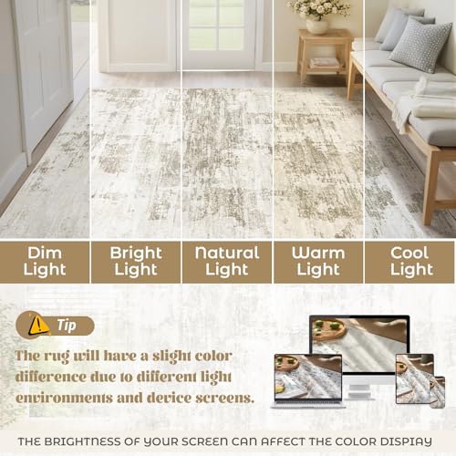 8x10 Area Rugs for Living Room (Beige Brown / 8' x 10' (Rectangular))