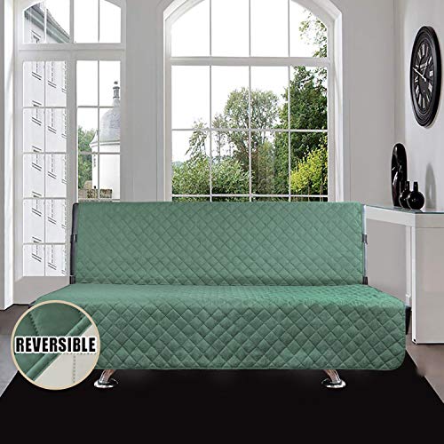 Reversible Couch Cover (Cyan/Ivory / Large Futon)
