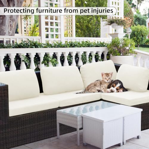 8PCS Patio Cushion Covers.Patio Furniture Couch SeatSlipcovers (White / 8PCS)