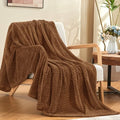 Dark Brown Fleece Queen Blanket for Bed (Chocolate Brown / Full/Queen-90x90 IN)