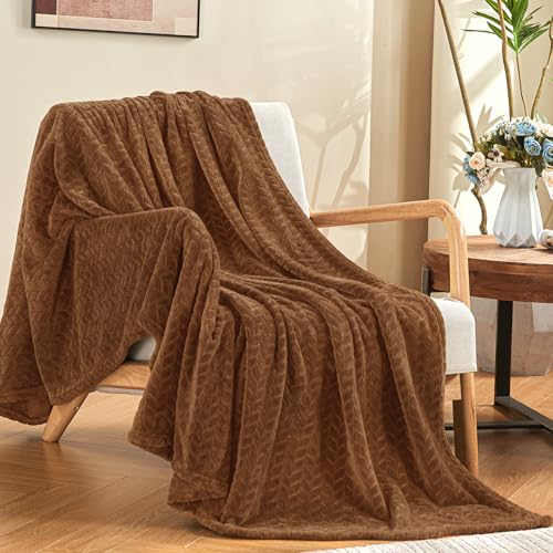 Dark Brown Fleece Queen Blanket for Bed (Chocolate Brown / Full/Queen-90x90 IN)