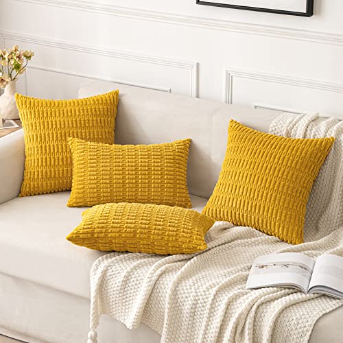 Euro Decorative Throw Pillow Covers 26x26 Mustard Yellow Pack of 2 (Mustard Yellow / 26" x 26" (Pack of 2))