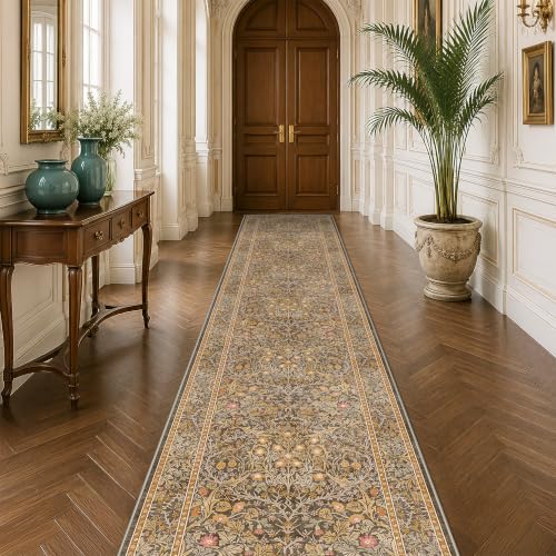 Brown 2'6" x 10' Hallway Runner Rug Non Slip (Gold Brown / 2'6" x 10' (Runner))
