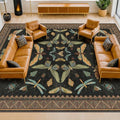 Large Black Rug for Living Room (9' x 12' (Rectangular) / Black / Multi)