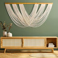 Extra Large Macrame Wall Hanging 59" x 33" (59"L x 33.5"W / Ecru)