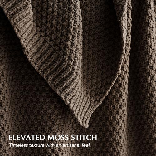 HOME Chunky Chenille Knit Throw Blanket (Cocoa Brown / 60" X 80")