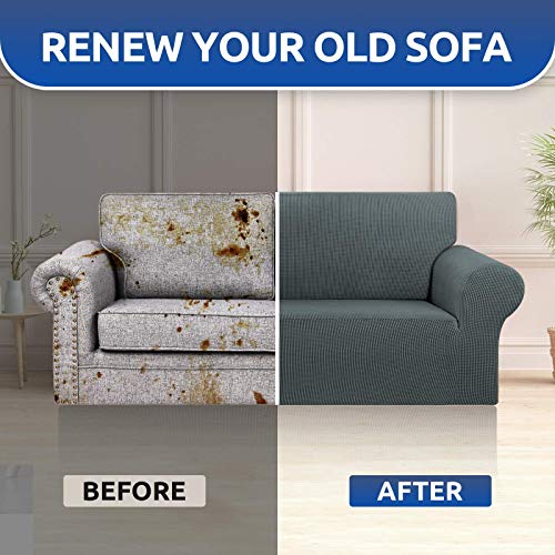 Stretch Loveseat Couch Cover (Grey / Medium)
