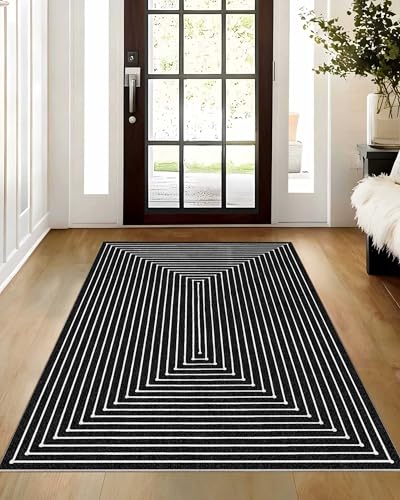 3x5 Washable Rug Modern Carpet for Entryway Bedroom (Indigo Black / 3' x 5' (Rectangular))