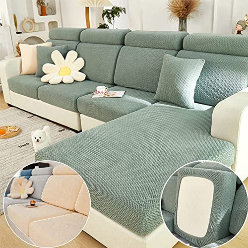 Couch Cushion Covers for Sofa Couch Covers Wear (Texture-green / Large Single Seat Cover)