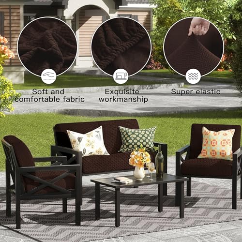 8Pcs Outdoor Cushion Covers (Coffee Color / 8PCS)