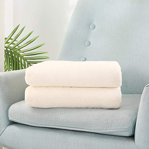 Large Flannel Fleece Throw Blanket (60"x80" / Creamwhite)