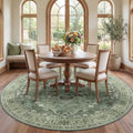 Washable Area Rug (Green/Dark Green/Gray / 7' (Round))