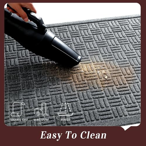 Front Door Mat Outside Entrance (Grey / 3' x 5'2" (Rectangular))
