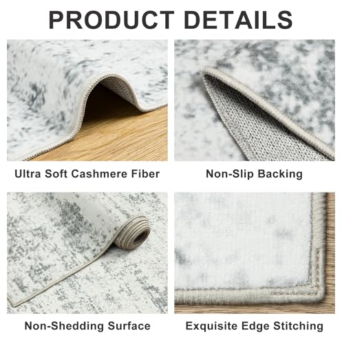 Area Rug Living Room (Grey / 5' x 7' (Rectangular))