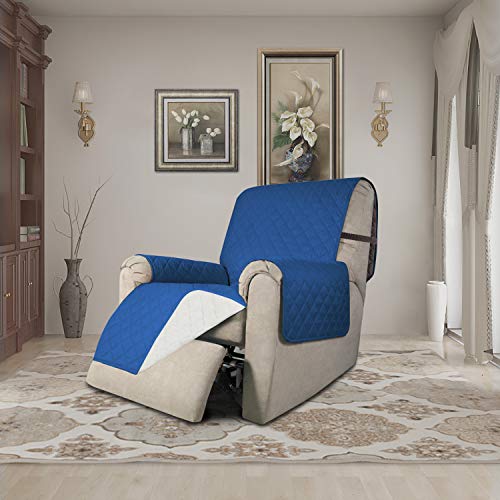 Reversible Couch Cover (Blue/Ivory / Small Recliner)