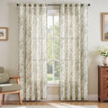 Vintage Floral Linen Curtains 84 Long for Living Room 2 Panels (Green / 42"W x 84"L (Pack of 2))