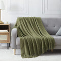 Olive Throw Blanket 50x60 Inch Boho Knitted Soft Throw Sofa Blanket (Olive / 50"x60")
