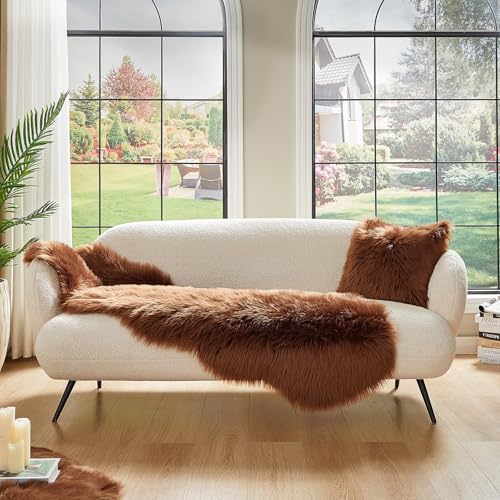 Faux Sheepskin Rug (2' x 6' (Sheepskin) / Coffee)