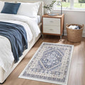 2x3 Rug Non Slip (Blue/Beige / 2' x 3' (Rectangular))