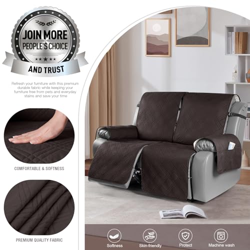 100% Waterproof Oversized Loveseat Recliner Cover (Coffee / 2 Seater Oversized)