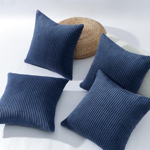 Decorative Blue Throw Pillow Covers Cushion Cases (Dustyblue / 20" x 20" (Pack of 4))