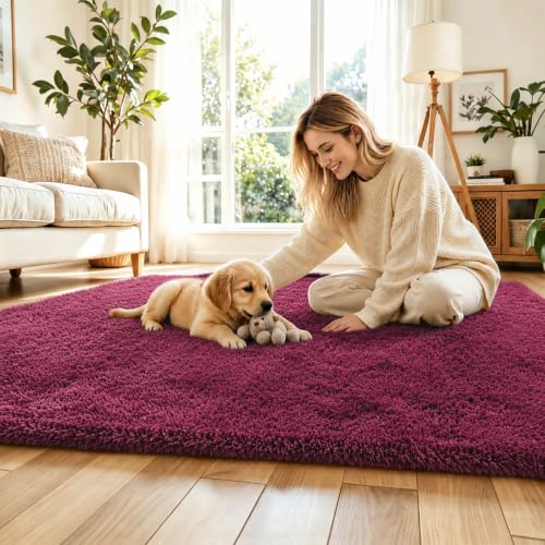 Area Rugs 9x12 Living Room (Burgundy / 9' x 12' (Rectangular))
