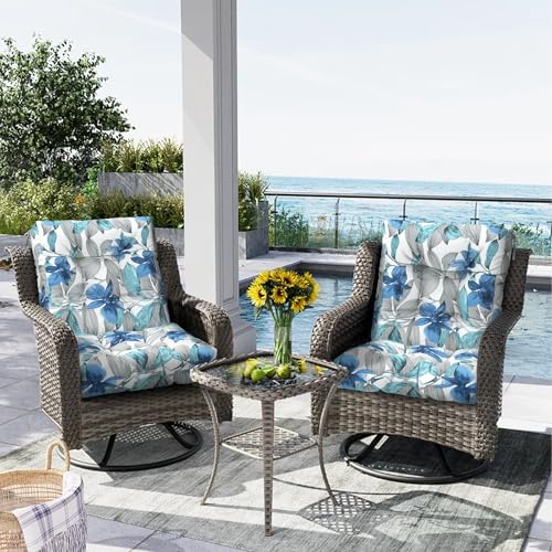 Outdoor Chair Cushions (42"x21"x4" / Clemens Noir Blue)