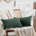 Set of 2 Dark Green Lumbar Decorative Throw Pillow Covers 20x28 Inch for Living Room Couch Bed (Dark Green / 28" x 20" (Pack of 2))