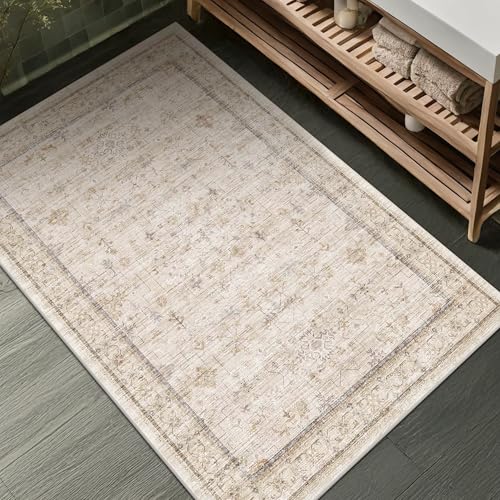 Farmhouse Bathroom Rug 2x3 Beige (2' x 3' (Rectangular) / Light Sand Beige)