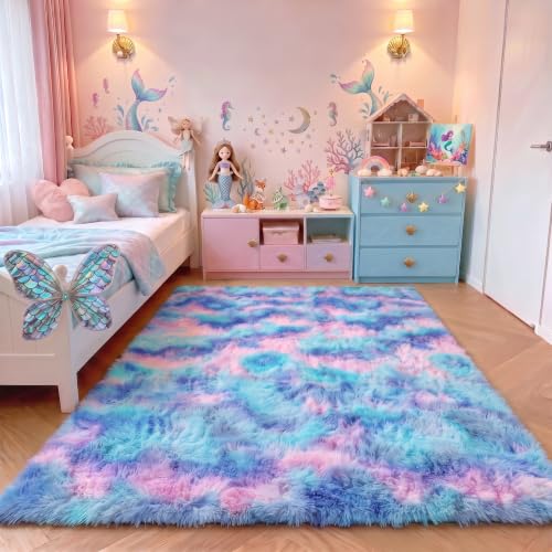 Rainbow Rugs for Girls Bedroom (Rainbow / 5' x 8' (Rectangular))