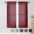 Sheer Curtains (Burgundy / 42"W x 63"L (Pack of 2))