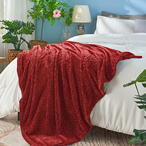 Red Fleece Twin Blanket (Burgundy / Twin/Twin XL-60x90 IN)