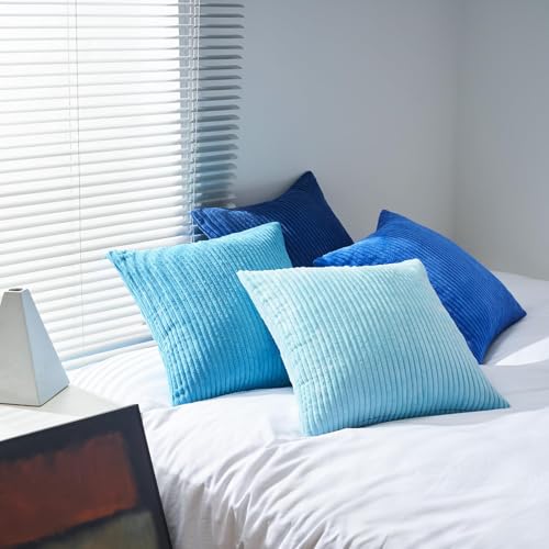 Decorative Throw Pillow Covers Cushion Cases (Lightblue / 22" x 22" (Pack of 4))
