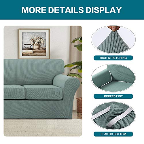 4 Piece Sofa Covers for 3 Cushion Couch Sofa Slipcover Soft Couch Cover for Dogs (XL Sofa (3 Cushion) / Dark Cyan)