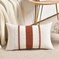 Set of 1 Rust Boho Long Lumbar Decorative Throw Pillow Cover 12x20 Inch for Couch Bed Sofa (20" x 12" (Pack of 1) / Rust)