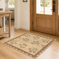3x3 Square Floral Entry Rug (Flower - Wheat/Tan/Sage / 3' x 3' (Square))