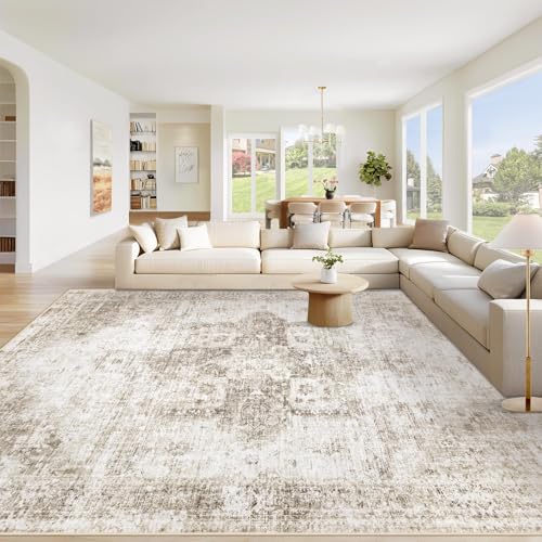Area Rug 8x10 Washable Rug (Taupe / 8' x 10' (Rectangular))