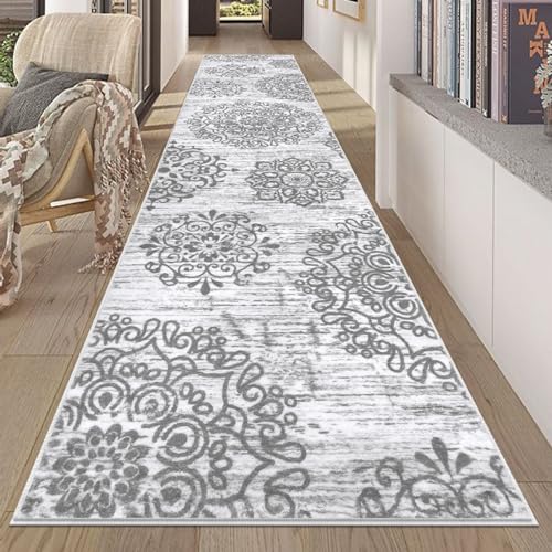 HEBE Hallway Runner Rug 2'8''x12' (Grey / 2'8" x 12' (Rectangular))