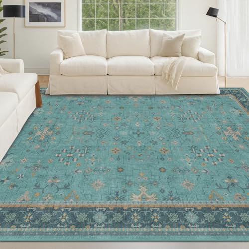 5x7 Teal Rug for Living Room (5' x 7' (Rectangular) / Emerald Teal)