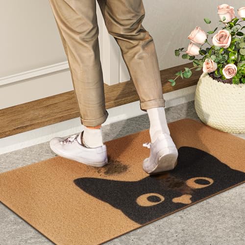 Door Mat Outdoor Indoor Welcome Mats (Cute Cat)