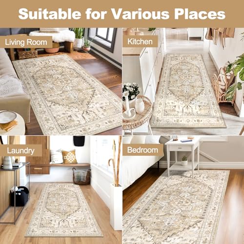 Washable Runner Rug (3' x 6' / Beige Brown)