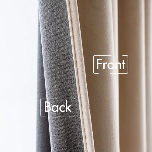 Velvet Curtains 52x90 inches 2 Panels Camel Beige Blackout Curtains (Camel Beige / 52"W x 90"L (Pack of 2))