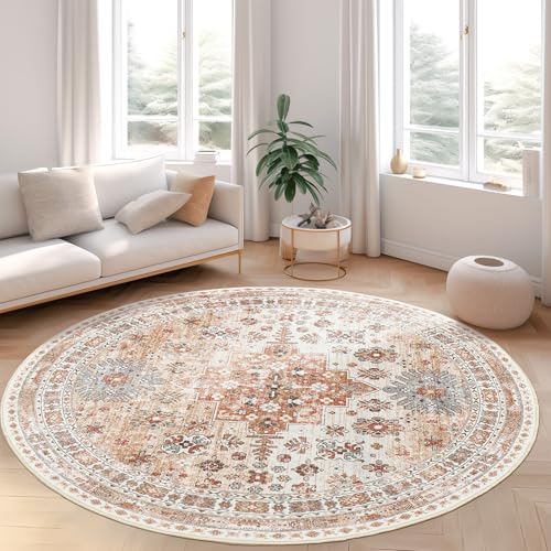 Round Rug 6ft (Orange / 6' (Round))