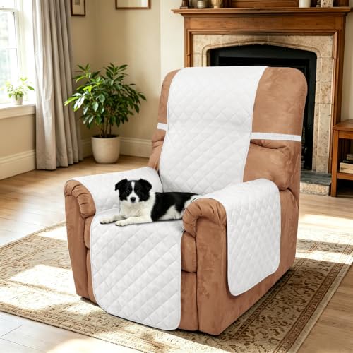 Reversible Recliner Chair Covers (White/White / 28'' Recliner)